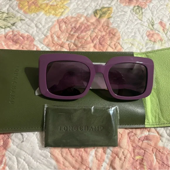 Longchamp Deep Purple Square Sunglasses - Picture 2 of 3